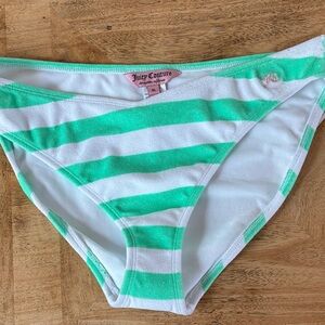 Juicy Couture Mint and White Striped Bikini Bottom XL